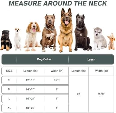 Martingale Collar for Dogs, Reflective Nylon Dog Collar with One 70.86 in Long Dog Leash, Quick Release Buckle, Adjustable Nylon Collars for Dogs Walking Training (Black M - Image 7