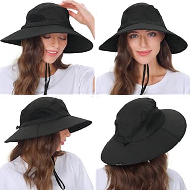 EINSKEY Unisex Sun Hat, Waterproof Wide Brim Bucket Hat Packable Boonie Hat for Fishing Hiking Gardening Safari Beach - Image 7