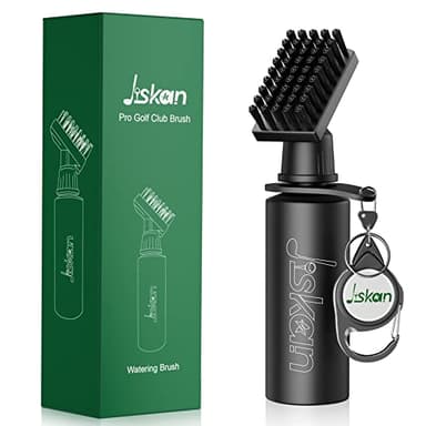 Jiskan Pro Golf Club Brush Cleaner with Retainer Clip and Squeeze Water Bottle 7.5 Inches Holds 4 Ounces of Water, Essentials Golf Accessories for Men, Best Golf Gifts for Men - Image 1