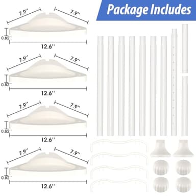 CALCHELE Shower Caddy Corner for Bathroom, Rustproof Bathtub Shower Storage Organizer for Shampoo Accessories, 4-Tier Adjustable Shelves with Tension Pole, 54 to 114 Inch White - Image 2