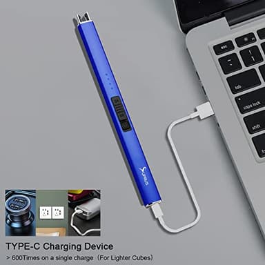 SUPRUS Electric Lighter Arc Windproof Flameless USB Rechargeable Lighter with Safety Lock for Candle BBQ Camping (Dark Blue) - Image 6