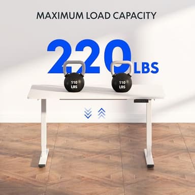 FLEXISPOT E6 Essential Dual Motor Standing Desk Frame 3 Stages Electric Height Adjustable Stand Up Desk Frame Only (White) - Image 7