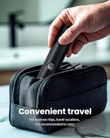 Ginity LED Display Ear and Nose Hair Trimmer Clipper for Men Women,2025 Rechargeable 2 in 1 Professional Painless Eyebrow & Facial Hair Trimmer with Powerful Motor and Dual-Edge Blades (Black) - Image 9