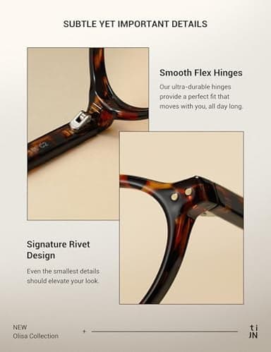 TIJN Olisa Blue Light Blocking Glasses for Women Men,Oval Glasses Frame Bluelight Glasses for Gaming/Computer/Screen - Image 5