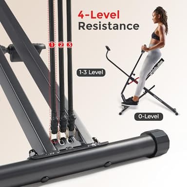 Sunny Health & Fitness Smart Upright Row-N-Ride Exerciser, Squat Assist Trainer for Glutes Workout with Adjustable Resistance, Easy Setup & Foldable, Glute & Leg Exercise Machine- NO. 077SMART - Image 4