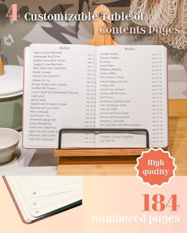hi!SCI Blank Recipe Book to Write in Your Own Recipes, Large Recipe Notebook with 192 Pages, 7" x 10" Hardcover Recipe Journal for Family Cooking Lover (Coral Pink) - Image 4