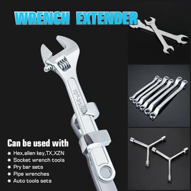 ZIOKOU Wrench Extender Tool Bar,Torque Adaptor Wrench Extension,Extra-Long 15 Inch Wrench Extension for Maximum Leverage,Ideal for Mechanics,DIYers,Garage Mechanics, Amplified Torque Handymen - Image 4