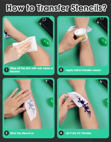 Phomemo M08F Wireless Thermal Tattoo Stencil Printer with 10pcs Transfer Paper, Compatible with Phone/Tablet/PC, Supplies for Tattoo Artists & Beginners, Black & Green - Image 7