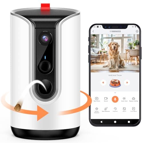 Fexfor 2K Pet Camera Security Dogs Camera, On-Device AI Tracking and Pet Monitoring, 360° View, with Treat Dispenser, Local Storage, 2-Way Audio, Phone App, Motion Alert - Image 1