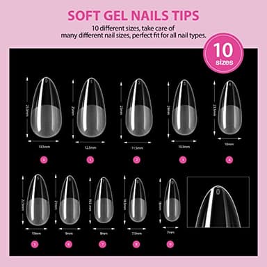 SAVILAND Almond Gel Nail Kit: Nail Drill Kit U V Lamp for Nails 500PCS Almond Nail Tips Gel Nail X Kits Nail Glue Easy Use Manicure Tool Extension Set DIY At Home Salon Gift for Women - Image 7