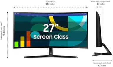 Samsung 27" Essential S3 (S36GD) Series FHD 1800R Curved Computer Monitor, 100Hz, Game Mode, Advanced Eye Comfort, HDMI and D-sub Ports, LS27D366GANXZA, 2024 - Image 5