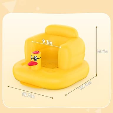 Mink Inflatable Baby Seat for Babies 3+ Months,Infant Floor Seats for Sitting Up,Portable Blow Up Baby Chair with Built in Air Pump, Ideal for Sitting Up and Learning to Play (Duck) - Image 3