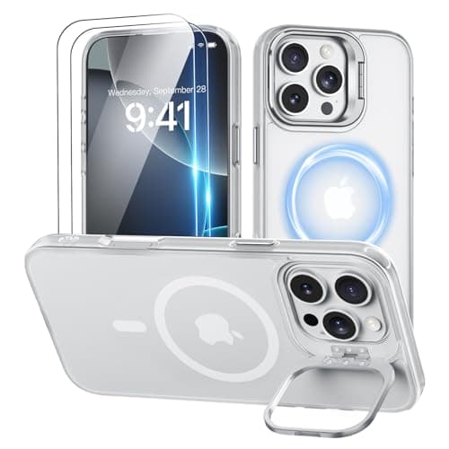 Beasyjoy Magnetic Case for iPhone 16 Pro Max with Stand, Compatible with MagSafe, Military Grade Protection Built-in Kickstand, Protective Translucent Slim Phone Case for iPhone 16 Pro Max 6.9", Clear - Image 1