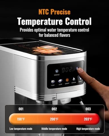 SHARDOR Espresso Machine 20 Bar, Professional Espresso Machine with Milk Frother and Touchscreen, Expresso Coffee Machines with Adjustable Temperature,for Cappuccino, Latte - Image 5