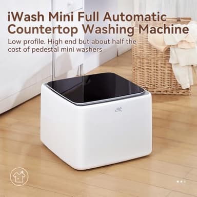iWash 4.4 Lbs Capacity Countertop AI Fully Automatic Compact Portable Washing Machine - Image 2