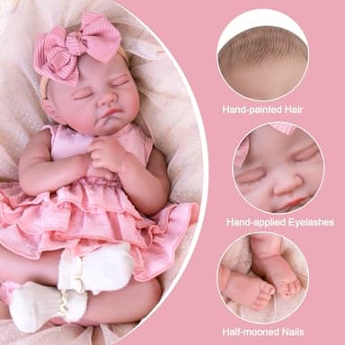 Aori Reborn Baby Dolls Realistic - Lifelike 20 Inches Newborn Baby Doll Girls with Poseable Limbs and Feeding Kit Included, Nice Gift for Kids 3+ - Image 7