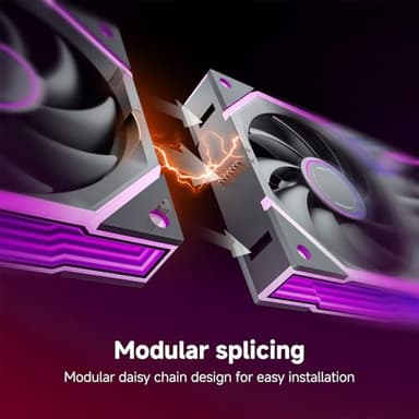 AsiaHorse Nyota Ultra 120mm PC Case Fan - Space-Inspired Design (Infinity Mirror + RGB Ring), 9 Blades 58.5 CFM, Modular Build, Ultra-Quiet Silicone Pads, PWM Control-Quiet Hydro Bearing - Image 2