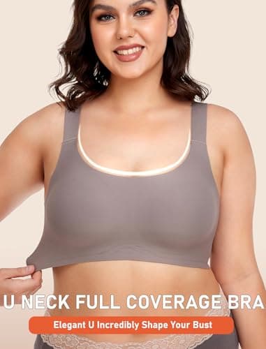 Gailife Womens Wireless Push Up Bras for Women No Underwire Seamless Full Coverage Supportive T Shirt Everyday Bras -XL,GR - Image 4
