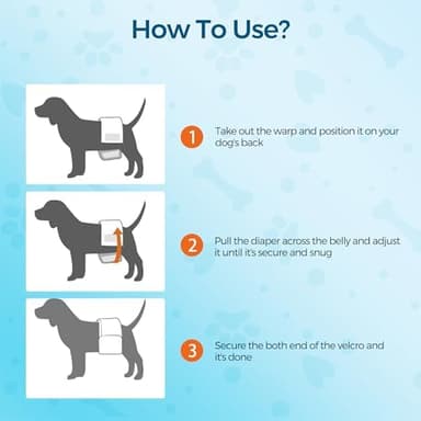 Male Dog Wrap, Disposable Dog Diapers, 40 Count, S (Waist 16.5”-19.7”), Wetness Indicator, Ultra Protection, Leak Proof, Super Absorbent, Soft - Image 9
