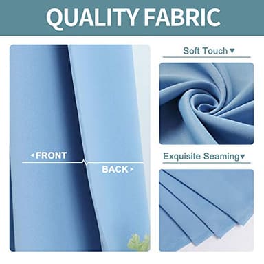 ChrisDowa Grommet Room Darkening Curtains for Bedroom and Living Room - 2 Panels Set Thermal Insulated Blackout Curtains (Sky Blue, 52W x 72L ) - Image 3