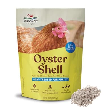 Manna Pro Crushed Oyster Shell for Chickens – Calcium Supplement for Laying Hens to Support Strong Eggshells – Natural Poultry Mineral Feed for Backyard Chickens – 5 lb Bag - Image 1