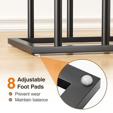 pickpiff Free Standing Shoe Racks - Black Metal Boot Rack Organizer Tall Boots for Dorm Room, Closet, Entryway, Bedroom, Patio Outdoor, Hallway, Black, Shoe Storage Fit for 8 Pairs - Image 3