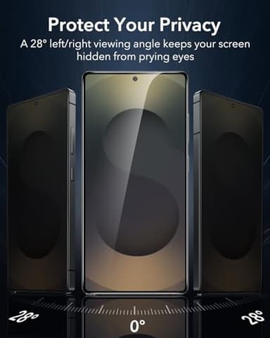 ESR 3 Pack for Samsung Galaxy S25 Ultra Privacy Screen Protector, 9H+ Hardness Tempered Glass with Easy Installation UltraFit tray for Galaxy S25 Ultra [6.9”], Anti-Spy - Image 5