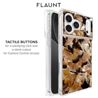 Flaunt Official Square Protective Case - Compatible with iPhone 17 Pro Max - Compatible with MagSafe & Wireless Charging - Drop-Tested & Shockproof - (Brown Abalone) - Image 4