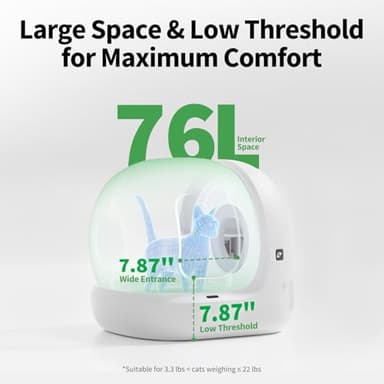 PETKIT 2025 Upgraded Automatic Cat Litter Box 2-Way Odor Remover & 20 Trash Bags,App Control Smart Robot with Anti-Scratch Inner Mat, Self-Cleaning Cat Litter Box True Integration & Structure Safety - Image 2