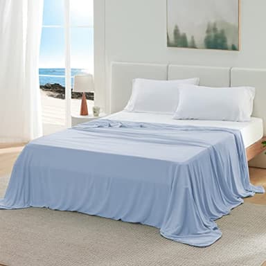 Bedsure Blue Cooling Blanket for Hot Sleepers - Summer Cold Throw Blanket for Bed, Arc-Chill Lightweight Summer Bedding, Cool Thin Ice Cold Cooled Throws with Rayon Derived from Bamboo, 50x70 - Image 8