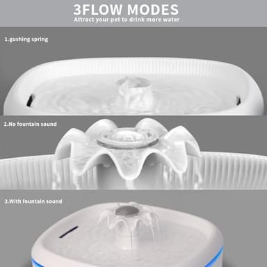 AIAUON Cat Water Fountain Ultra Quiet - 84oz/2.5L Cordless Automatic Water Dispenser for Cats, Water Bowl for Pets no Spilling, Cat Feeding & Watering Supplies with 3 Filters & Feeding Mat - Image 6