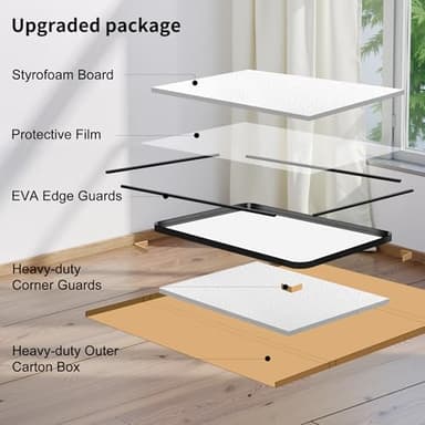FORBATH 55x36 Inch Large Bathroom Mirror for Double Sinks, Brushed Black Deep Frame Wall Mirror with Rounded Corners, Anti-Rust Tempered Glass for Modern Farmhouse Vanity (Horizontal/Vertical) - Image 9