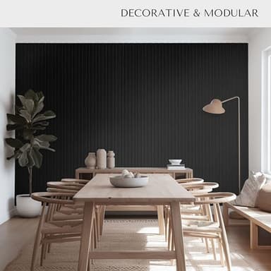 VIVELDA Large Cork Boards for Walls Black Felt Board Alternative - Slat Wall Paneling, Felt Bulletin Board Tiles for Office Decor, Push pin Board Office Wall Organizer -12-Pack (Black) - Image 6