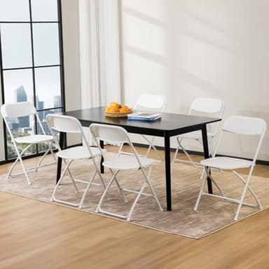 Sweetcrispy Folding Chair 10 Pack, Plastic Foldable Chairs with 330-Pound Capacity, Sturdy Metal Portable Chair, Easy to Use and Store, Outdoor and Indoor, for Home, Office, Party, Comfy, White - Image 7