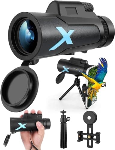 12x50 High-Power Monocular Telescope with Smartphone Tripod,
