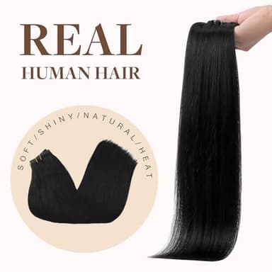 GOO GOO Clip in Hair Extensions Real Human Hair, Remy Human Hair Extensions Clip ins for Women, Natural Human Hair, 24inch 160g 7Pcs, 1 Jet black - Image 8