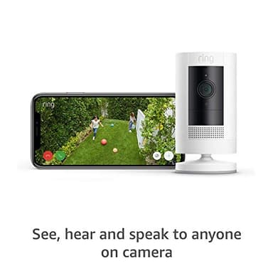 Ring Outdoor Cam (Stick Up Cam) | Weather-Resistant Outdoor Camera, Live View, Color Night Vision, Two-Way Talk, Motion alerts, Works with Alexa | 3-Pack | White - Image 2