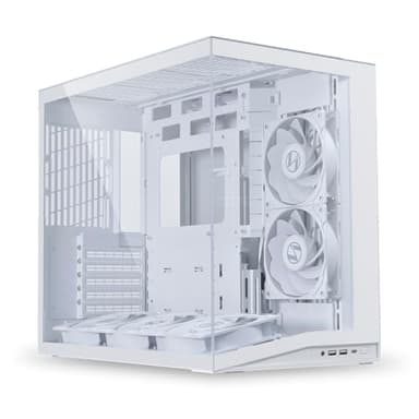 LIAN LI O11D MINI V2 Flow | Compact ATX Mid-Tower Airflow Computer Case | Panoramic View | High-Performance Airflow | Includes 5 x 120mm Reverse Blade Fans | Cable Management | White (O11DMIV2FW) - Image 1