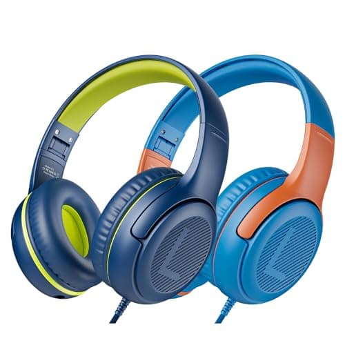 awatrue Kids Headphones Wired Toddler Headphones with Microphone, Over-Ear Headphones, 85/94dB Volume-Limiting, 3.5mm Jack, Foldable On-Ear Design - Safe & Comfortable for Learning BRBO - Image 1