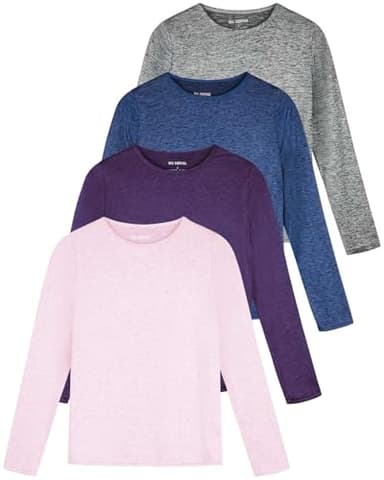 Real Essentials 4 Pack: Women's UPF 50+ Quick Dry Fit Sun Shirts Long Sleeve UV SPF Hiking Top Outdoor (Available in Plus), Set 11, 2X, - Image 1