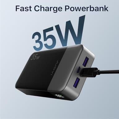 JUOVI Portable Power Bank 20000mAh, 35W Portable Charger, Battery Pack Fast Charging, PD3.0 QC4.0 Phone Battery Pack with LED Display for iPhone 16 15 14, Galaxy, Tablet, Switch, etc - Image 2