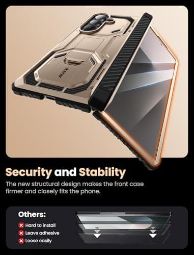 i-Blason Armorbox for Samsung Galaxy Z Fold 7 Case with Stand [Tempered Glass Screen Protector] [Hinge Protection] Full-Body Heavy Duty Rugged Shockproof Protective Case for Z Fold 7 (Desert) - Image 7