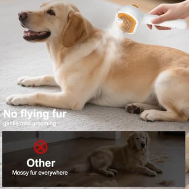 3-in-1 Pet Steam Brush Set for Dogs & Cats, Grooming Comb with Spray, Defur Tool, Water-Assisted Hair Removal, Spritz Brush, Multi-Purpose Kit, Undercoat Rake, Deshedding Brushes, Dematting Brush. - Image 4