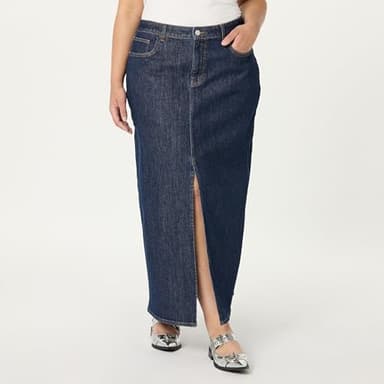 The Drop Women’s Rylie Maxi Denim Skirt with Front Slit, Dark Indigo, XXL, Plus Size - Image 5