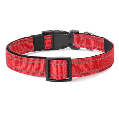 PenSeepet Reflective Dog Collar Padded with Soft Neoprene Breathable Quick Release Basic Dog Collars for Medium Large Dogs Red Boy Girl - Image 6