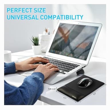 univo colors Design-Wave Wrist Rest Mouce Pad,PE Mouse Sliding Panel+Artificial Sheepskin+Memory Foam+Ergonomic+Anti-Slip Gel,Resilience Support During Work and Gaming,Mouce Accessory,White - Image 5