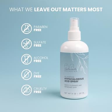 Hypochlorous Acid Spray for Face, Skin, and Body – 0.018% HOCl Facial Mist Toner, Hydrating Cleanser for Acne, Eczema, Rosacea, Eyelids, Pets, Workout, Baby, Back, Redness, Sensitive Care Spray - Image 9