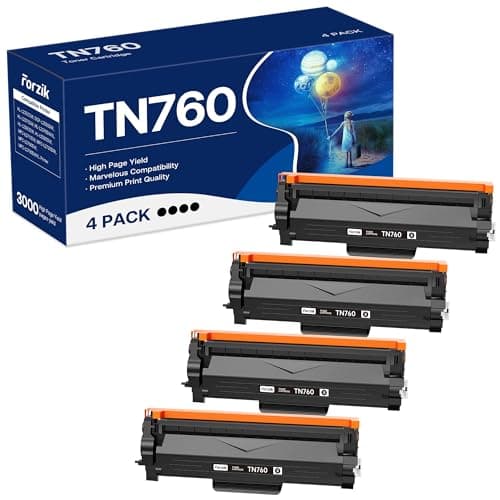 Forzik Compatible Toner Cartridge Replacement for Brother TN760 TN-760 TN730 TN-730 High Yield Compatible with DCP-L2550DW HL-L2350DW MFC-L2710DW Printer (4 Black) - Image 1