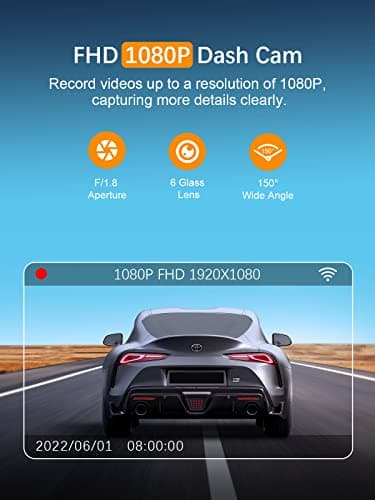 ARIFAYZ Dash Cam WiFi FHD 1080P Car Camera, Front Dash Camera for Cars, Mini Dashcams for Cars with Night Vision, 24 Hours Parking Mode, WDR, Loop Recording, G-Sensor, APP, Support 128GB Max - Image 2
