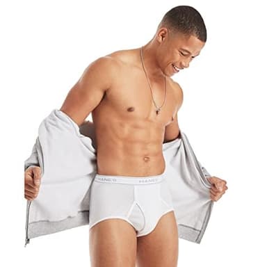 Hanes Mens Moisture-wicking Cotton Briefs, Available In White And Black, Multi-packs, White - 9 Pack, Medium US - Image 4